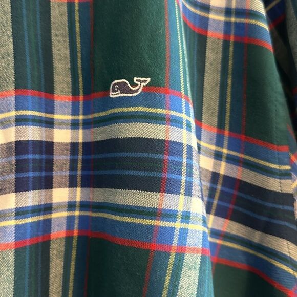 VINEYARD VINES Men’s Blue & Green Plaid Long Sleeve Button Down Shirt - Size L - Picture 3 of 7